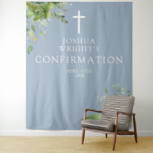 グリーンとダスティーブルーの確認写真用背景 タペストリー (インサイチュ)