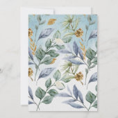 グリーンとダスティーブルーの花のDIY招待状 招待状 (裏面)