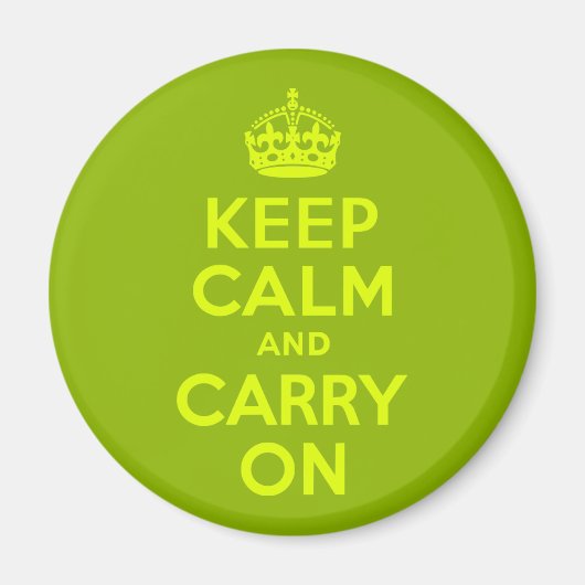 グリーンとチャートルーズKeep Calm and Carry On マグネット (正面)