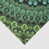 グリーンとティールの万華鏡マンダラ柄 薄葉紙 (詳細)