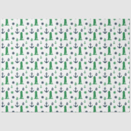 グリーンとネイビーの航海シリーズデザイン7 薄葉紙