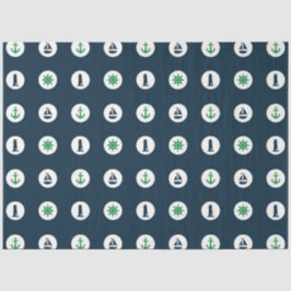 グリーンとネイビー航海のシリーズデザイン15 薄葉紙