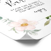 グリーンとバラのウェディングシャワーのミモザバーの看板 ポスター (角)