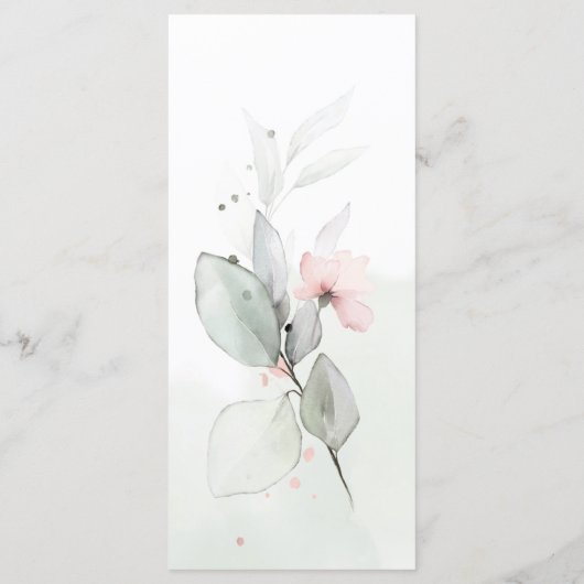 グリーンとパステルピンクローズ結婚ズメニュー メニュー (裏面)