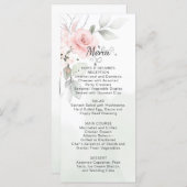 グリーンとパステルピンクローズ結婚ズメニュー メニュー (正面/裏面)