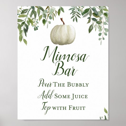 グリーンとパンプキンのサイン, ブライダルシャワーのサイン ポスター (正面)