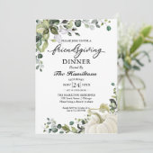 グリーンとパンプキンのフレンドギビングディナー招待状 (スタンド正面)