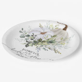 グリーンとパンプキンの秋のブライズシャワー ペーパープレート (アングル)