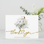 グリーンとパンプキンの秋のブライダルシャワー感謝カード 招待状 (スタンド正面)