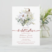 グリーンとパンプキンの秋のブライダルシャワー招待状 招待状 (スタンド正面)