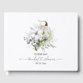 グリーンとパンプキンの秋のブライダルシャワー ゲストブック (正面)