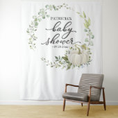 グリーンとパンプキンの秋のベイビーシャワーの背景 タペストリー (インサイチュ)