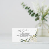 グリーンとパンプキンの秋のベイビーシャワーディスプレイシャワー エンクロージャーカード (スタンド正面)