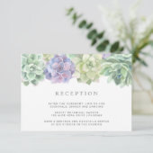 グリーンとパープルのサボテンの結婚式披露宴 エンクロージャーカード (スタンド正面)
