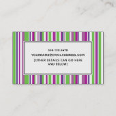 グリーンとパープルストライプのゲームプレイデート通話カード コーリングカード (裏面)