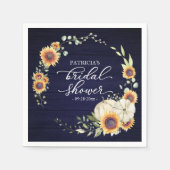 グリーンとヒマワリとカボチャの秋の結婚前お披露目パーティー スタンダードカクテルナプキン (正面)