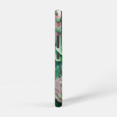 グリーンとピンクのジャイアントバラ SAMSUNG GALAXYケース (右側面)