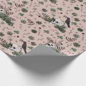 グリーンとピンクのスカルパターンSt patricks dayゴシック ラッピングペーパー (角)