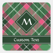 グリーンとピンクのタータンチェック スクエアシール (正面)