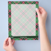 グリーンとピンクのタータンチェック チラシ (手)