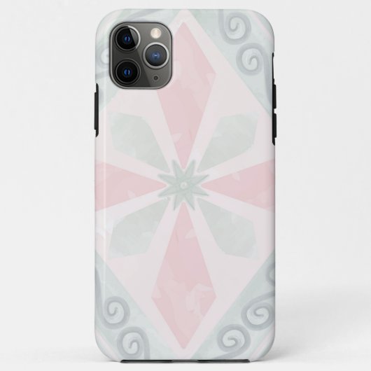 グリーンとピンクのパステル ダイヤモンド柄 Case-Mate iPhoneケース (裏面)