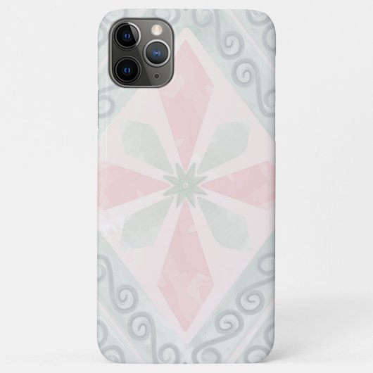 グリーンとピンクのパステル ダイヤモンド柄 Case-Mate iPhoneケース (裏面)