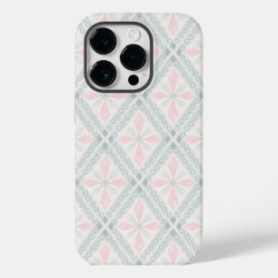 グリーンとピンクのパステル ダイヤモンド柄 Case-Mate iPhone 14 PROケース