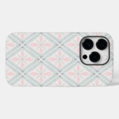 グリーンとピンクのパステル ダイヤモンド柄 Case-Mate iPhoneケース (裏面 (横))