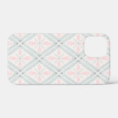 グリーンとピンクのパステル ダイヤモンド柄 Case-Mate iPhoneケース (裏面 (横))
