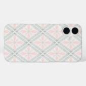 グリーンとピンクのパステル ダイヤモンド柄 Case-Mate iPhoneケース (裏面 (横))