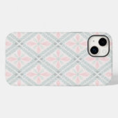 グリーンとピンクのパステル ダイヤモンド柄 Case-Mate iPhoneケース (裏面 (横))