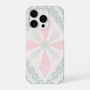グリーンとピンクのパステル ダイヤモンド柄 iPhone 16 PROケース