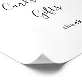 グリーンとピンクのフラワーライン カード＆ギフト サイン (角)