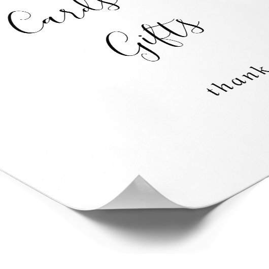 グリーンとピンクのフラワーライン カード&ギフト サイン (角)