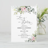 グリーンとピンクのブライダルシャワー招待状 招待状 (スタンド正面)