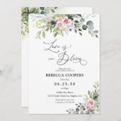 グリーンとピンクのブライダルシャワー招待状 招待状 (正面/裏面)