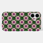 グリーンとピンクのミニ幾何学フラワー Case-Mate iPhoneケース (裏面 (横))