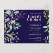 グリーンとピンクのモダンウェディング インビテーションポストカード (正面)