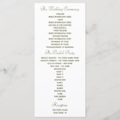 グリーンとピンクのローズのための結婚結婚式 プログラム (裏面)