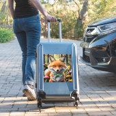 グリーンとピンクの弓を持つ可愛いキツネ シール (スーツケースインサイチュ)