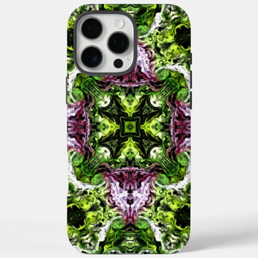 グリーンとピンクの有機的な流れの模様 Case-Mate iPhoneケース (裏面)