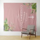 グリーンとピンクの確認写真用背景 タペストリー (インサイチュ(横))