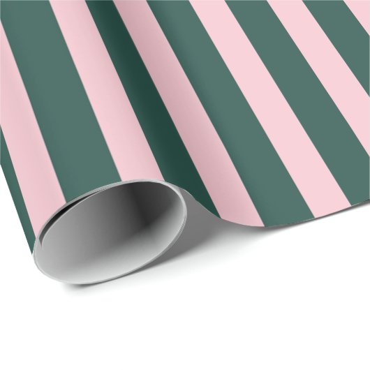 グリーンとピンクはっきりしたのストライプ紙 ラッピングペーパー (ロールコーナー)