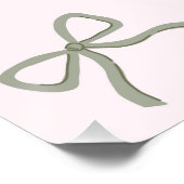 グリーンとピンクボウ結婚のサイン ポスター (コーナー)