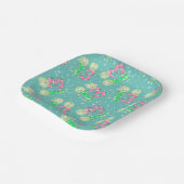 グリーンとピンク13誕生日 ペーパープレート (傾斜あり)