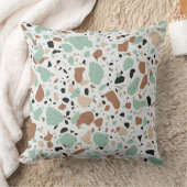 グリーンとブラウンの装飾テラッツォデザイン クッション (ブランケット)