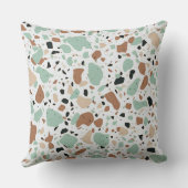 グリーンとブラウンの装飾テラッツォデザイン クッション (裏面)