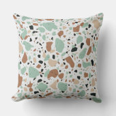 グリーンとブラウンの装飾テラッツォデザイン クッション (正面)