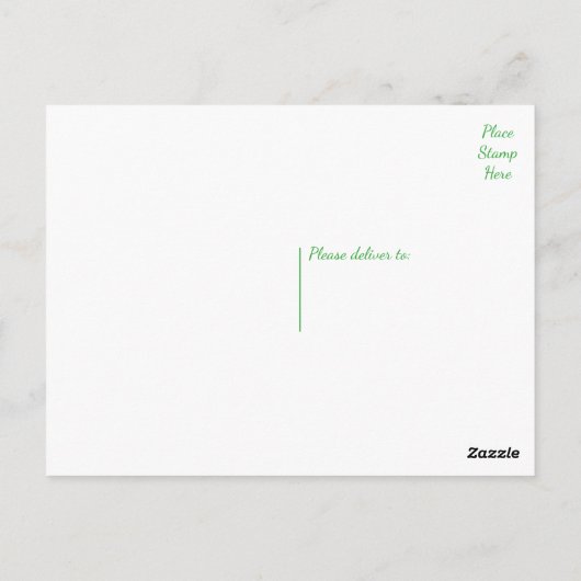 グリーンとブラックお結婚礼のビジネス、パーティー ポストカード (裏面)