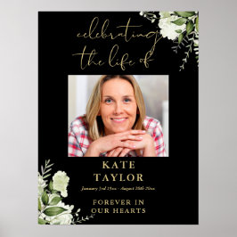 グリーンとブラックとゴールドのお別れの人生の写真 ポスター